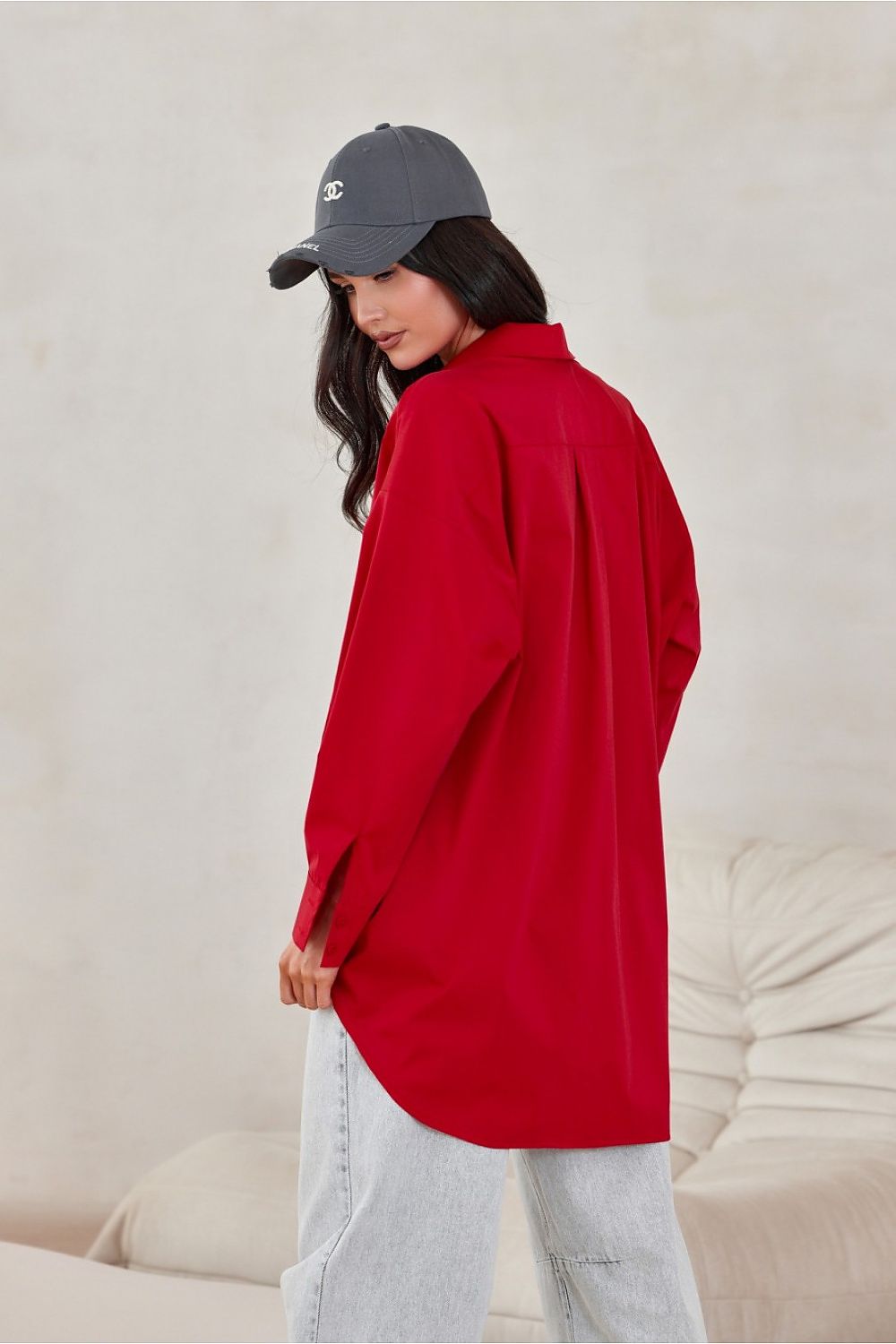 Sienna Plus Size-skjorte – asymmetrisk snitt og klassiske detaljer fra MS StyleHaven, størrelse one-size-fits-all, med long, bukselengde long, kjolelengde mini, kjolestil wrap; a-line