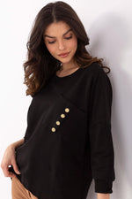 Elegant hverdagsbluse – 3/4 ermer til dame fra MS StyleHaven, størrelse L, med short, bukselengde long, kjolelengde mini, kjolestil wrap; a-line