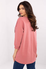 Elegant hverdagsbluse – 3/4 ermer til dame fra MS StyleHaven, størrelse XL, med short, bukselengde long, kjolelengde mini, kjolestil wrap; a-line
