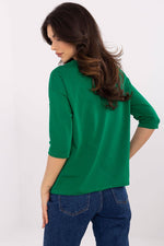 Mønstret hverdagsbluse dame - Blsse FP til dame fra MS StyleHaven, størrelse L, med short, bukselengde long, kjolelengde mini, kjolestil wrap; a-line