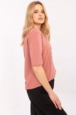 Dame bluse med dyretrykk til dame fra MS StyleHaven, størrelse S, med short, bukselengde long, kjolelengde mini, kjolestil wrap; a-line