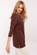 Lang bluse til dame med dyretrykk til dame fra MS StyleHaven, størrelse L, med short, bukselengde long, kjolelengde mini, kjolestil wrap; a-line