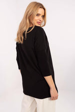 Lang bluse til dame med dyretrykk til dame fra MS StyleHaven, størrelse L, med short, bukselengde long, kjolelengde mini, kjolestil wrap; a-line