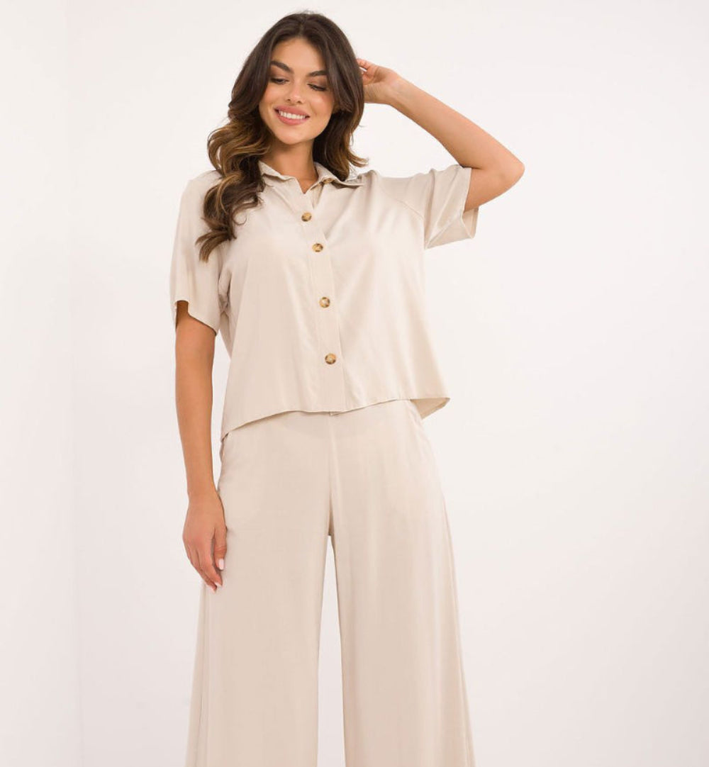 Lakerta Vidde-ben viskosesett til dame til dame fra MS StyleHaven, laget av Viskose, farge Grønn 3, størrelse S/M, med short ermer, perfekt til casual; dress