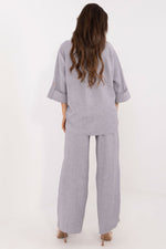 Lakerta dame sett med knytebånd til dame fra MS StyleHaven, laget av Bomull; polyester, farge Grønn, størrelse S/M, med long ermer, perfekt til casual; dress