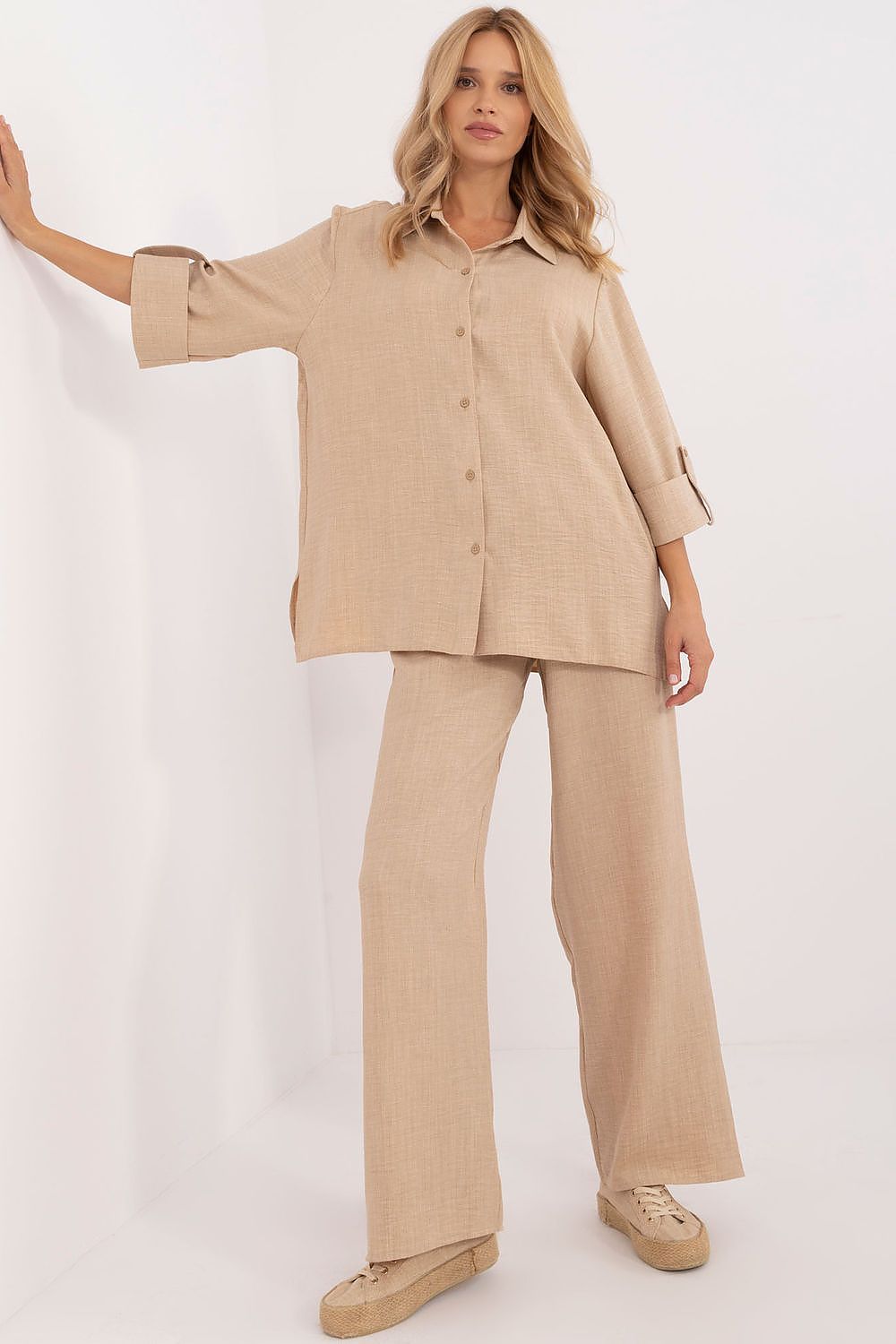 Lakerta dame sett med knytebånd til dame fra MS StyleHaven, laget av Bomull; polyester, farge Svart, størrelse S/M, med long ermer, perfekt til casual; dress