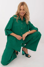 Lakerta dame sett med knytebånd til dame fra MS StyleHaven, laget av Bomull; polyester, farge Svart, størrelse S/M, med long ermer, perfekt til casual; dress