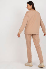 Lakerta moderne Trenings Sett til dame til dame fra MS StyleHaven, laget av Bomull, farge beige 2, størrelse S/M, med short ermer, perfekt til casual; dress