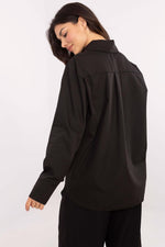 Lakerta klassisk langermet dame skjorte til dame fra MS StyleHaven, laget av Bomull, farge Svart, størrelse L, med short ermer, perfekt til casual; dress