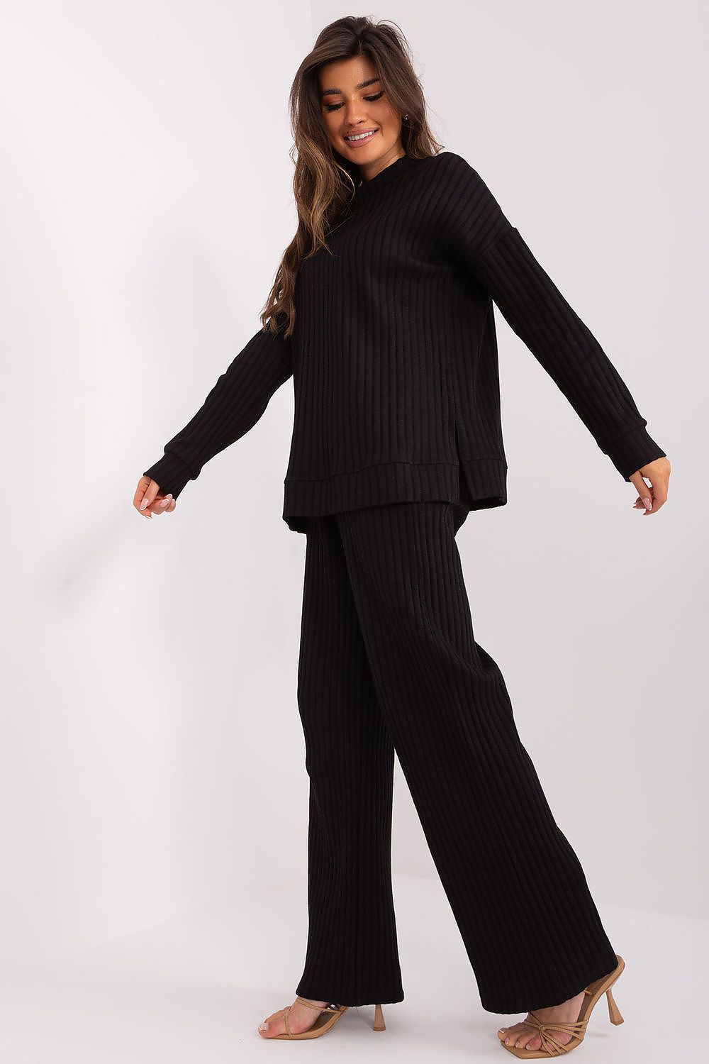 Soft Motion - Lakerta ribbet dame sett til dame fra MS StyleHaven, laget av Bomull, farge Svart, størrelse S/M, med short ermer, perfekt til casual; dress