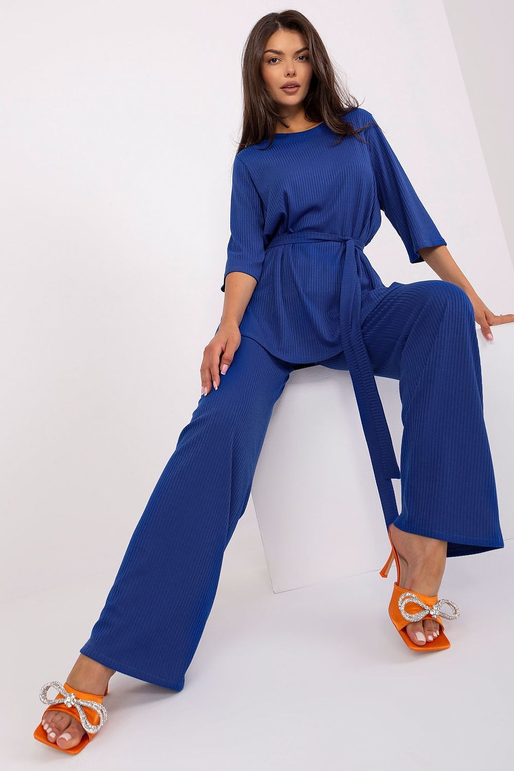 Lakerta Ribbesett til dame til dame fra MS StyleHaven, laget av Bomull; Elastan-1, farge Rosa, størrelse S/M, med short ermer, perfekt til casual; dress
