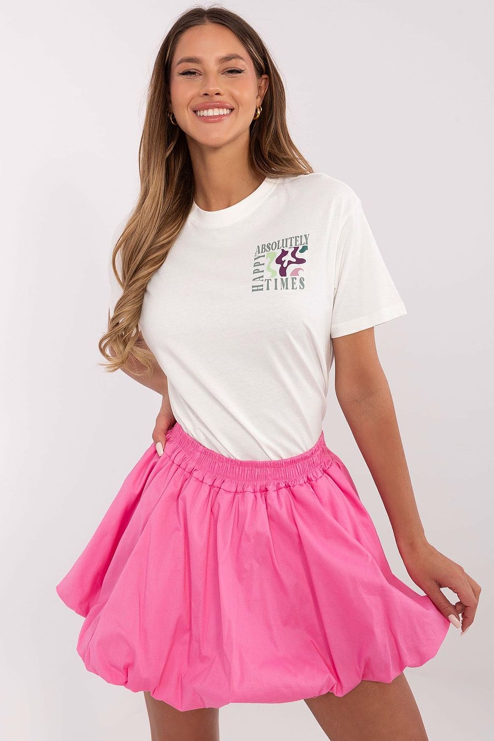 T-skjorte Sublevel til dame fra MS StyleHaven, laget av Bomull, farge Blå, størrelse L, med short ermer