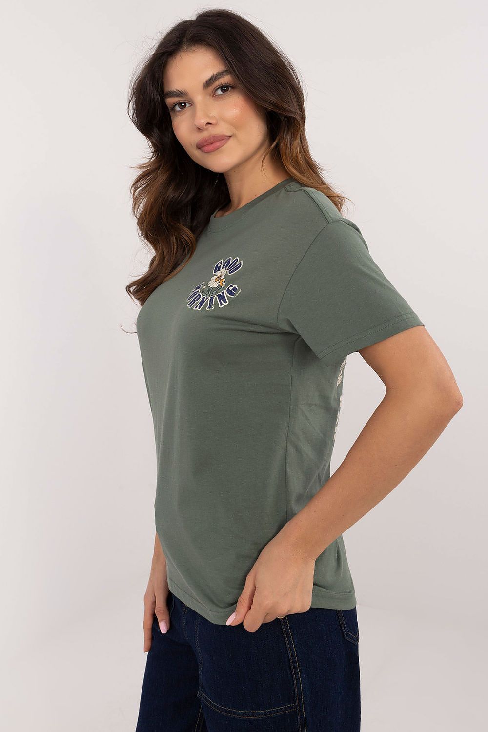 T-skjorte Sublevel til dame fra MS StyleHaven, laget av Bomull, farge Hvit, størrelse s, med short ermer