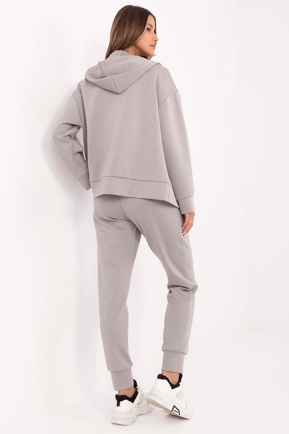 Lakerta 3-delt trenings sett hettegenser til dame til dame fra MS StyleHaven, laget av Bomull; Viskose; polyester; Elastan, farge Grå, størrelse S/M, med short ermer, perfekt til casual; dress