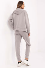 Lakerta 3-delt trenings sett hettegenser til dame til dame fra MS StyleHaven, laget av Bomull; Viskose; polyester; Elastan, farge Grå, størrelse S/M, med short ermer, perfekt til casual; dress