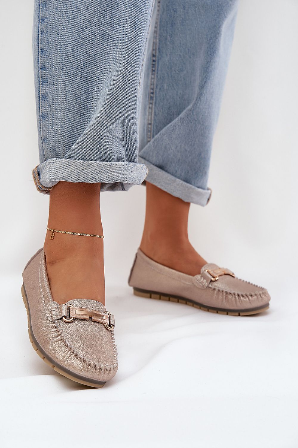 Mocassin Step in Style til dame fra MS StyleHaven, laget av modal-1; Bomull; Elastan, med detaljer i leather, farge Gul, størrelse 36, med 45720 ermer, hælhøyde flat, skostørrelse 36; 37; 38; 39; 40; 41, perfekt til casual