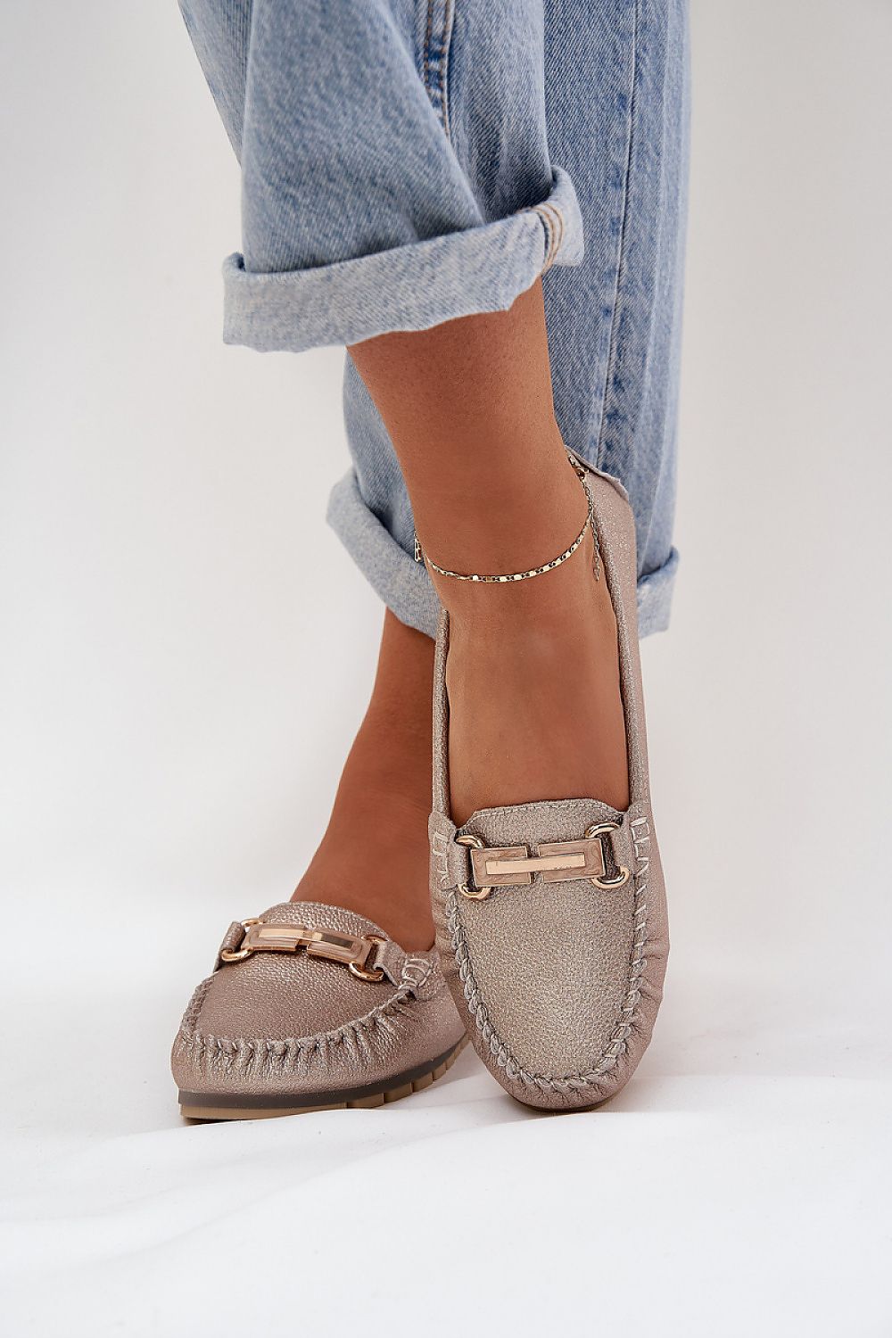 Mocassin Step in Style til dame fra MS StyleHaven, laget av modal-1; Bomull; Elastan, farge Gul, størrelse 38, med 45720 ermer, perfekt til casual