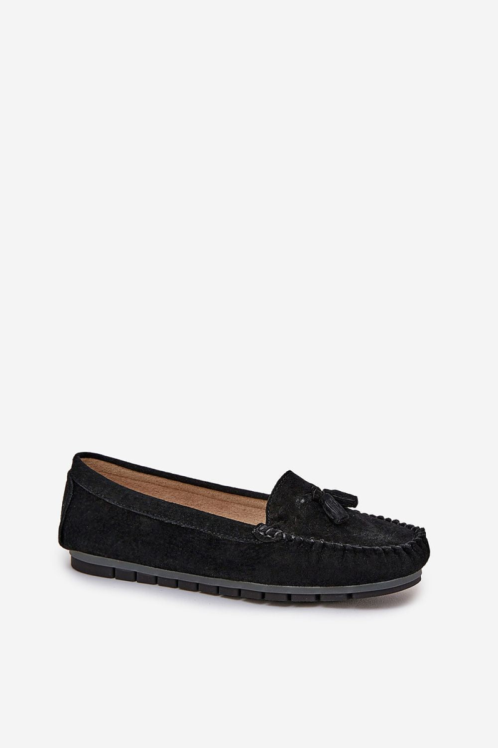 Mocassin Step in Style til dame fra MS StyleHaven, laget av modal-1; Bomull; Elastan, farge Svart, størrelse 37, med 45720 ermer, perfekt til casual