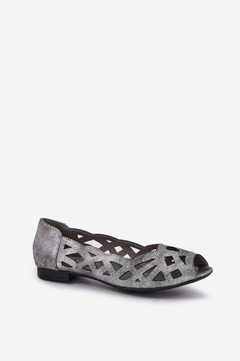 ballerina-sko Step in style til dame fra MS StyleHaven, laget av Bomull; polyester, farge Grå, størrelse 37, med 45720 ermer, perfekt til casual; dress