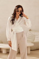 Calia – cropped bluse med feminin edge fra Roco Fashion fra MS StyleHaven, størrelse 36, med long, bukselengde long, kjolelengde maxi, kjolestil flared; gown