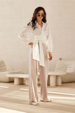 Calia – cropped bluse med feminin edge fra Roco Fashion fra MS StyleHaven, størrelse 38, med long, bukselengde long, kjolelengde maxi, kjolestil flared; gown