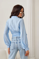 Calia – cropped bluse med feminin edge fra Roco Fashion fra MS StyleHaven, størrelse 36, med long, bukselengde long, kjolelengde maxi, kjolestil flared; gown