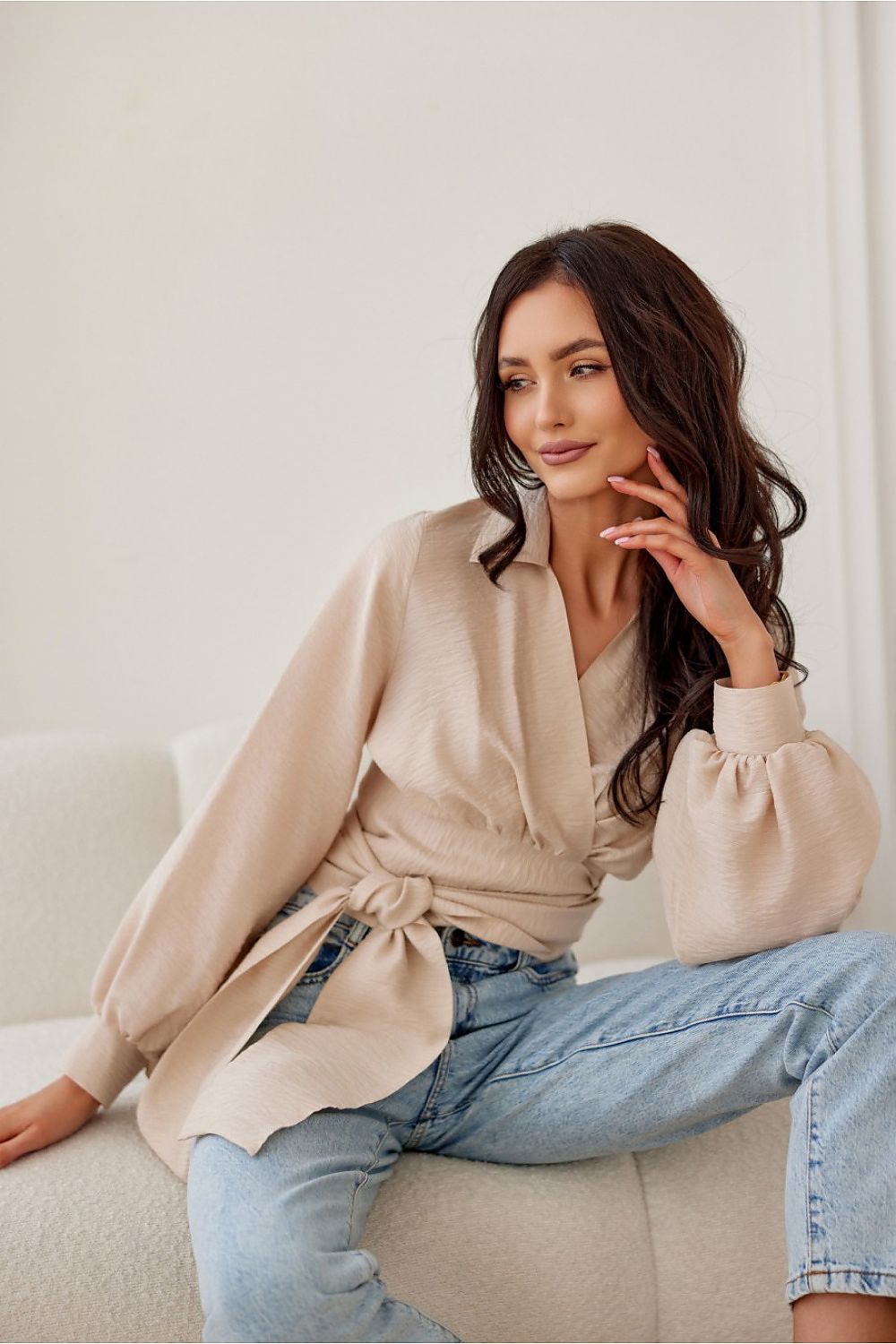 Calia – cropped bluse med feminin edge fra Roco Fashion fra MS StyleHaven, størrelse 40, med long, bukselengde long, kjolelengde maxi, kjolestil flared; gown