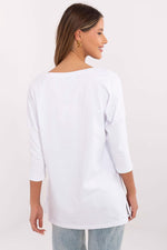 Stilig bomullsbluse til dame - FP til dame fra MS StyleHaven, størrelse M, med short, bukselengde long, kjolelengde mini, kjolestil wrap; a-line