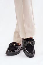 Mocassin Step in Style til dame fra MS StyleHaven, laget av modal-1; Bomull; Elastan, med detaljer i synthetic; faux-leather, farge Svart, størrelse 36, med 45720 ermer, hælhøyde low; flat, skostørrelse 36; 37; 38; 39; 40; 41, perfekt til casual; dress
