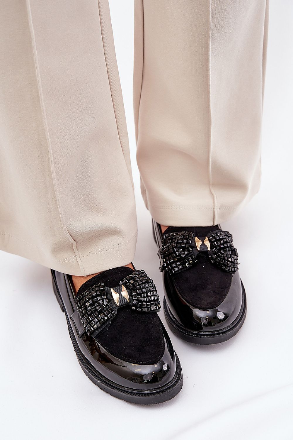 Mocassin Step in Style til dame fra MS StyleHaven, laget av modal-1; Bomull; Elastan, farge Svart, størrelse 38, med 45720 ermer, perfekt til casual; dress