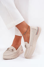 ballerina-sko Step in style til dame fra MS StyleHaven, laget av Bomull; polyester, med detaljer i synthetic, farge beige, størrelse 36, med 45720 ermer, hælhøyde low; flat, skostørrelse 36; 37; 38; 39; 40; 41, perfekt til casual; dress