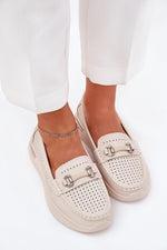 ballerina-sko Step in style til dame fra MS StyleHaven, laget av Bomull; polyester, farge beige, størrelse 38, med 45720 ermer, perfekt til casual; dress