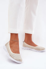 ballerina-sko Step in style til dame fra MS StyleHaven, laget av Bomull; polyester, farge Grå, størrelse 39, med 45720 ermer, perfekt til casual; dress