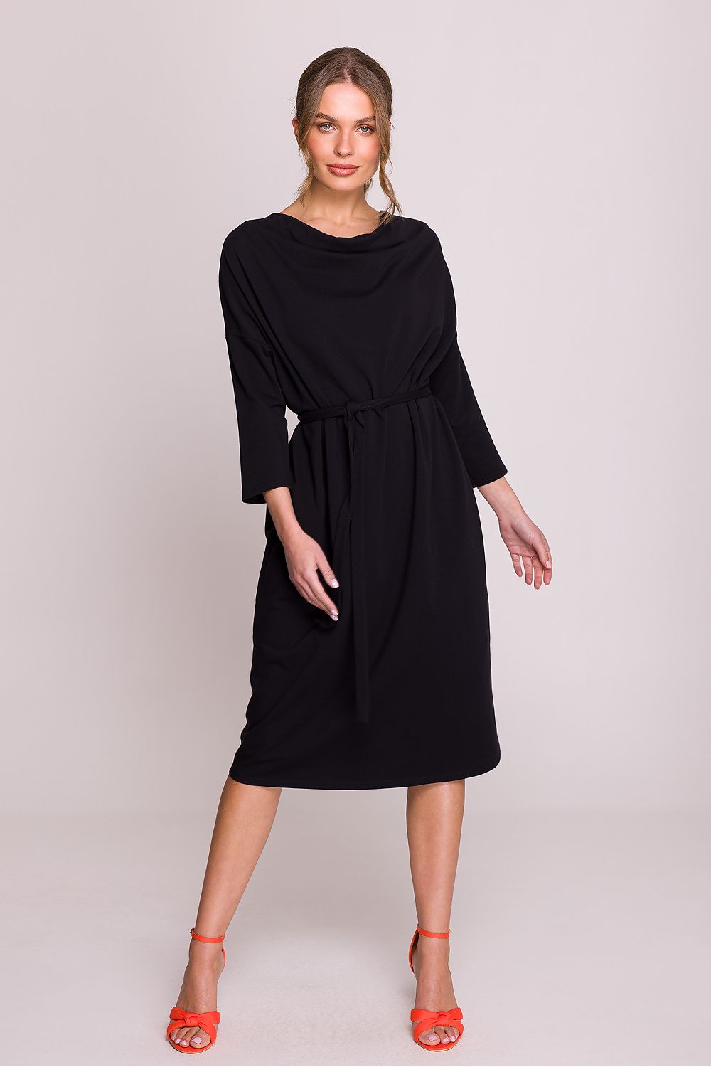 Dagkjole Stylove til dame fra MS StyleHaven, laget av Bomull; modal, farge Rød, størrelse 2XL/3XL, med lang ermer, perfekt til casual; dress