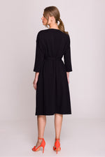 Dagkjole Stylove til dame fra MS StyleHaven, laget av Bomull; modal, farge Svart, størrelse S/M, med lang ermer, perfekt til casual; dress
