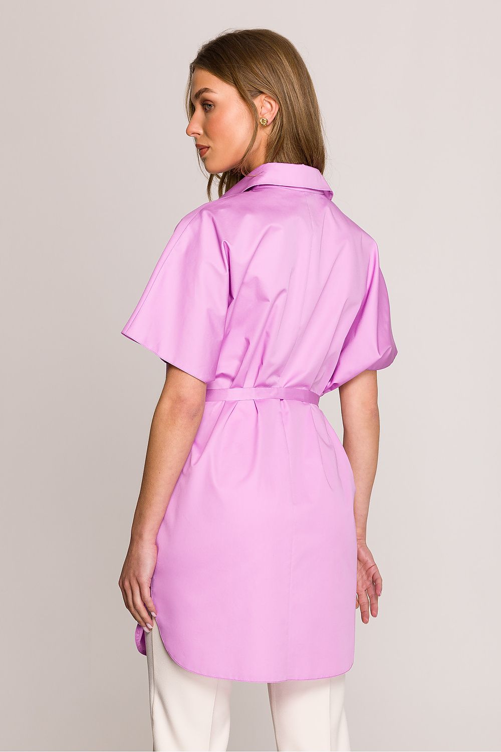 Kortermet skjorte Stylove til dame fra MS StyleHaven, laget av Bomull, farge Fiolett, størrelse 2XL/3XL, med short ermer, perfekt til casual; dress