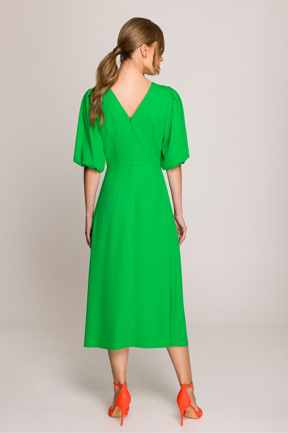 Dagkjole Stylove til dame fra MS StyleHaven, laget av polyester; Elastan-1, farge Blå, størrelse XL, med 3-4; short ermer, perfekt til casual; dress