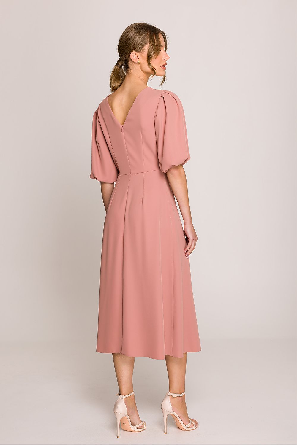 Dagkjole Stylove til dame fra MS StyleHaven, laget av polyester; Elastan-1, farge Grønn, størrelse M, med 3-4; short ermer, perfekt til casual; dress