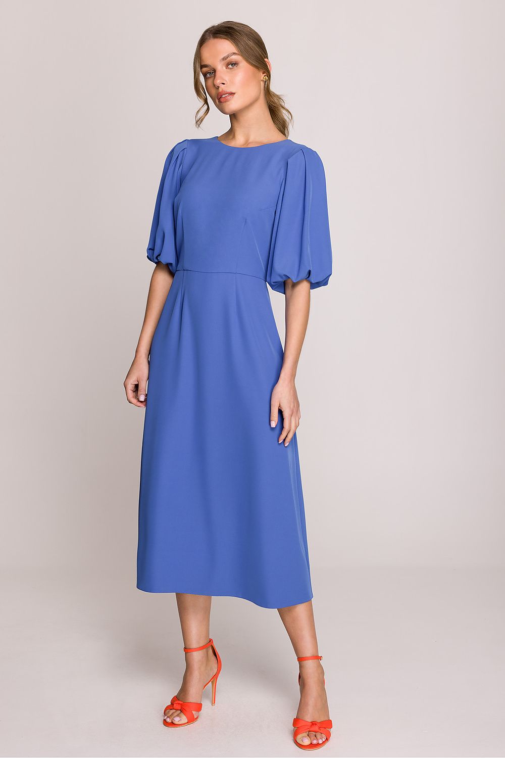 Dagkjole Stylove til dame fra MS StyleHaven, laget av polyester; Elastan-1, farge Grønn, størrelse XL, med 3-4; short ermer, perfekt til casual; dress