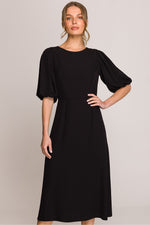 Dagkjole Stylove til dame fra MS StyleHaven, laget av polyester; Elastan-1, farge Blå 2, størrelse M, med 3-4; short ermer, perfekt til casual; dress