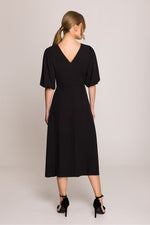 Dagkjole Stylove til dame fra MS StyleHaven, laget av polyester; Elastan-1, farge Blå 2, størrelse XL, med 3-4; short ermer, perfekt til casual; dress
