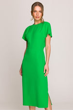 Dagkjole Stylove til dame fra MS StyleHaven, laget av polyester; Elastan-1, farge Blå, størrelse L, med short ermer, perfekt til casual; dress