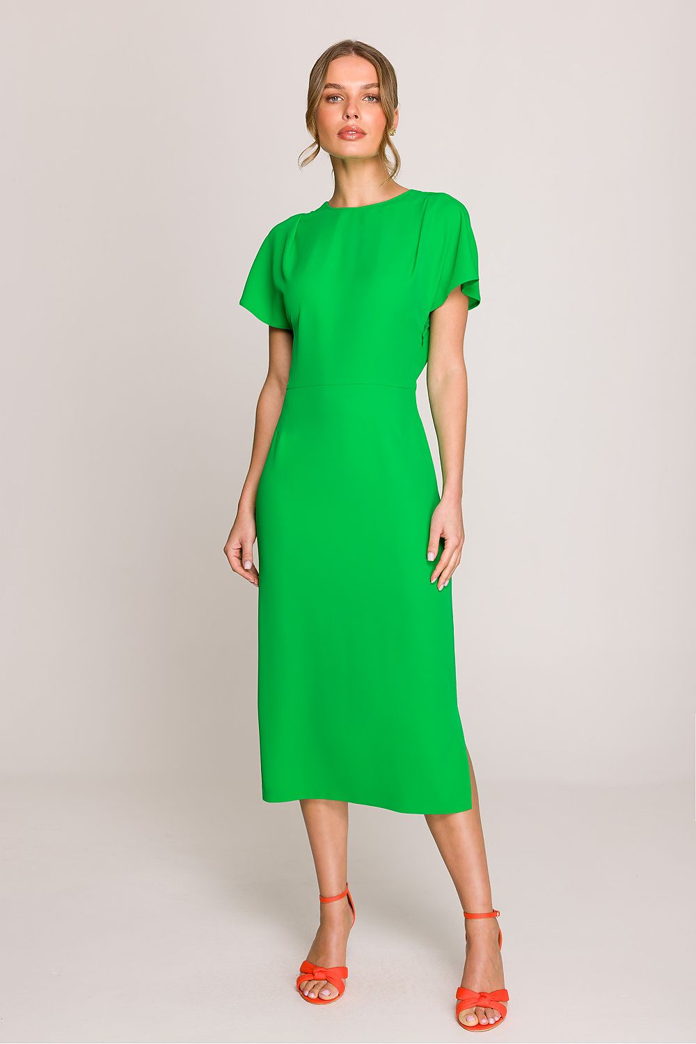 Dagkjole Stylove til dame fra MS StyleHaven, laget av polyester; Elastan-1, farge Blå, størrelse XL, med short ermer, perfekt til casual; dress