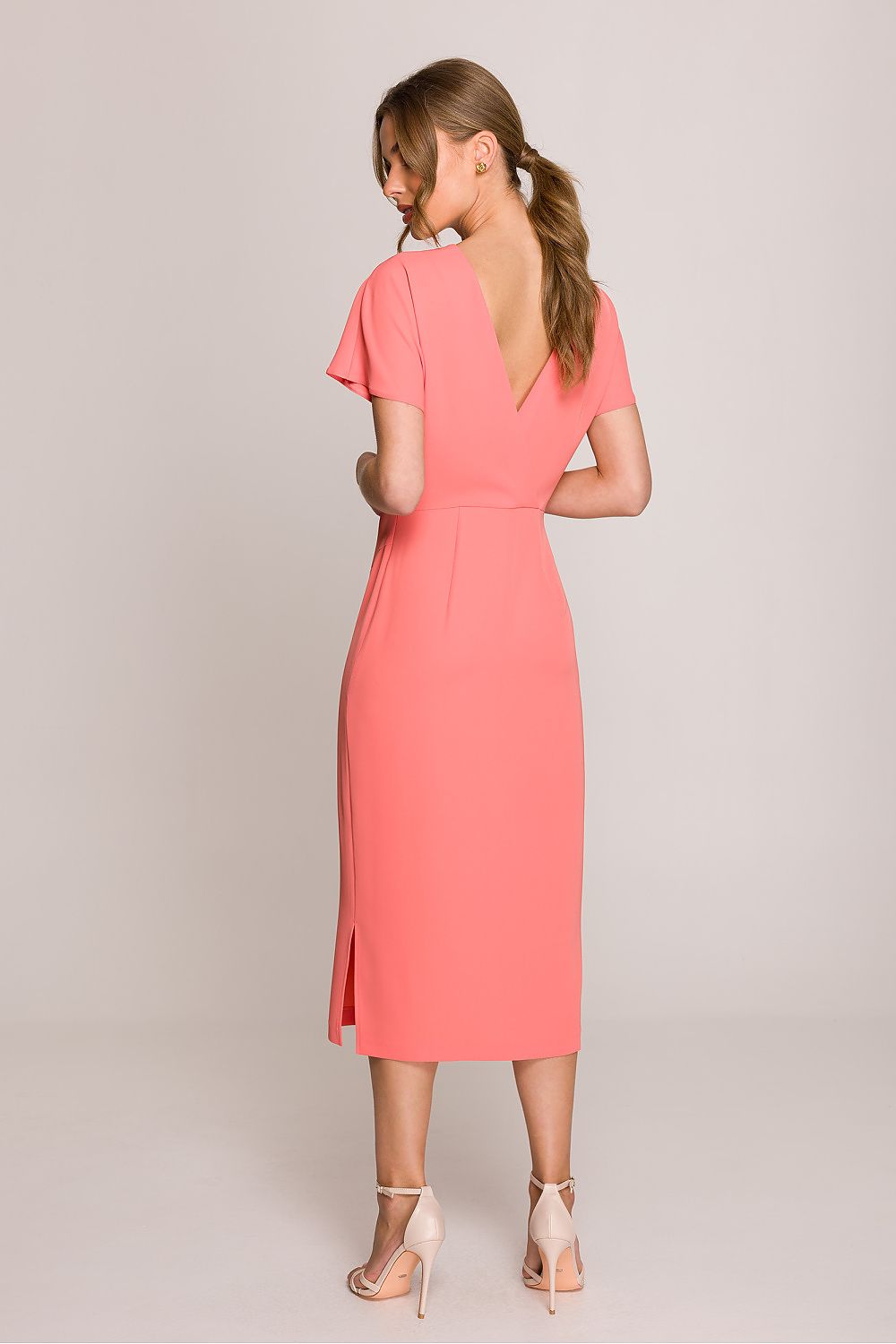 Dagkjole Stylove til dame fra MS StyleHaven, laget av polyester; Elastan-1, farge Rosa, størrelse M, med short ermer, perfekt til casual; dress