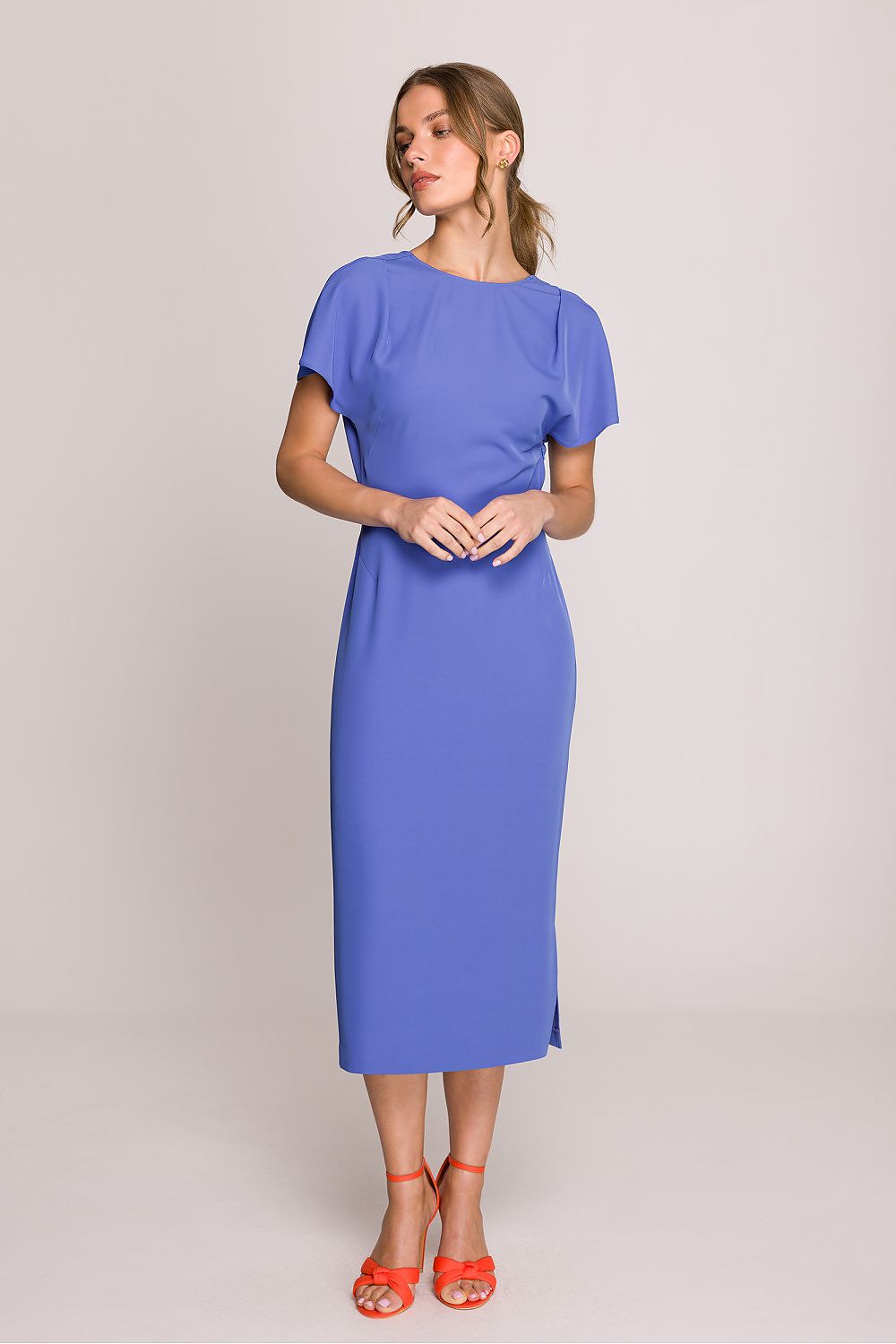 Dagkjole Stylove til dame fra MS StyleHaven, laget av polyester; Elastan-1, farge Rosa, størrelse L, med short ermer, perfekt til casual; dress