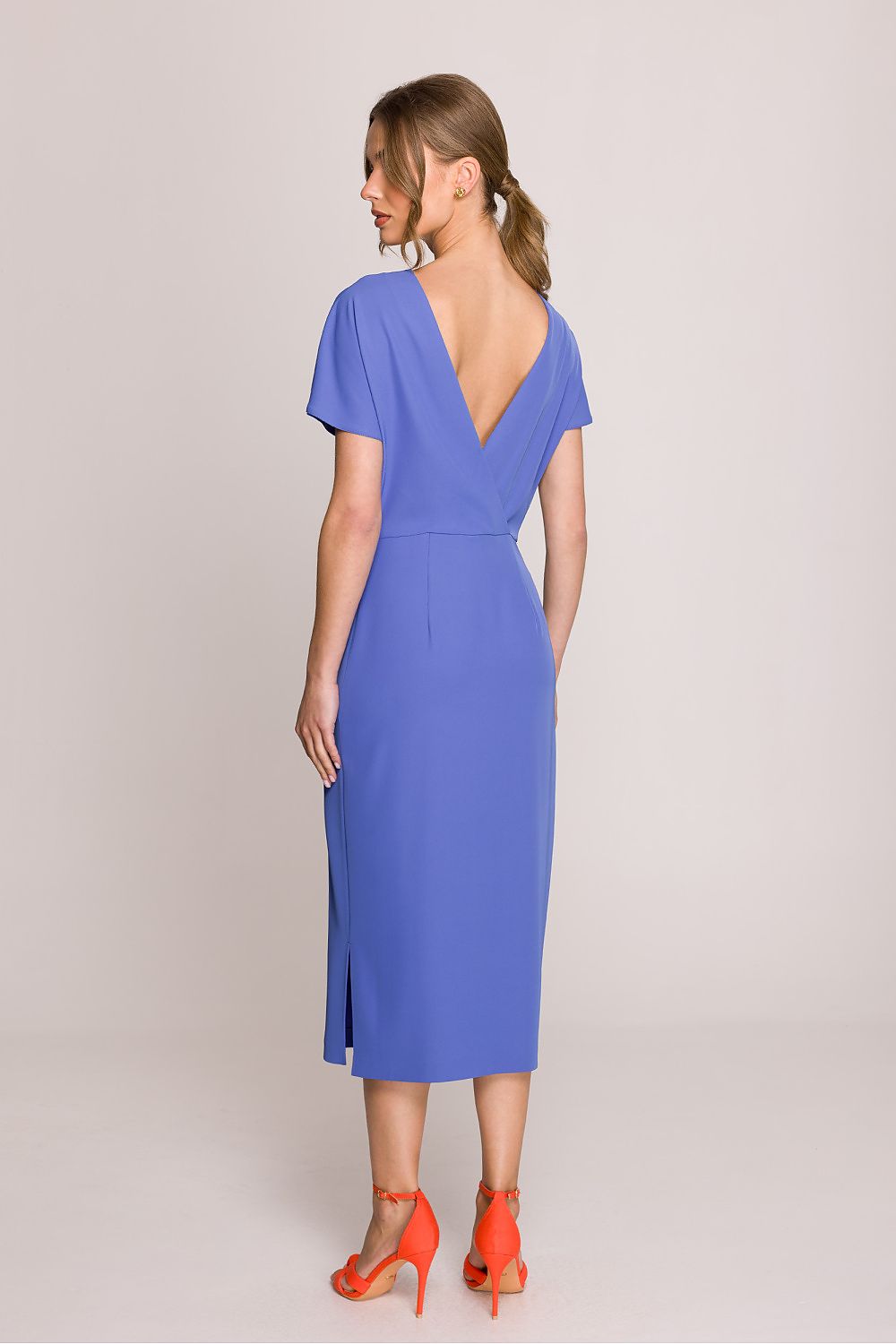 Dagkjole Stylove til dame fra MS StyleHaven, laget av polyester; Elastan-1, farge Rosa, størrelse XL, med short ermer, perfekt til casual; dress
