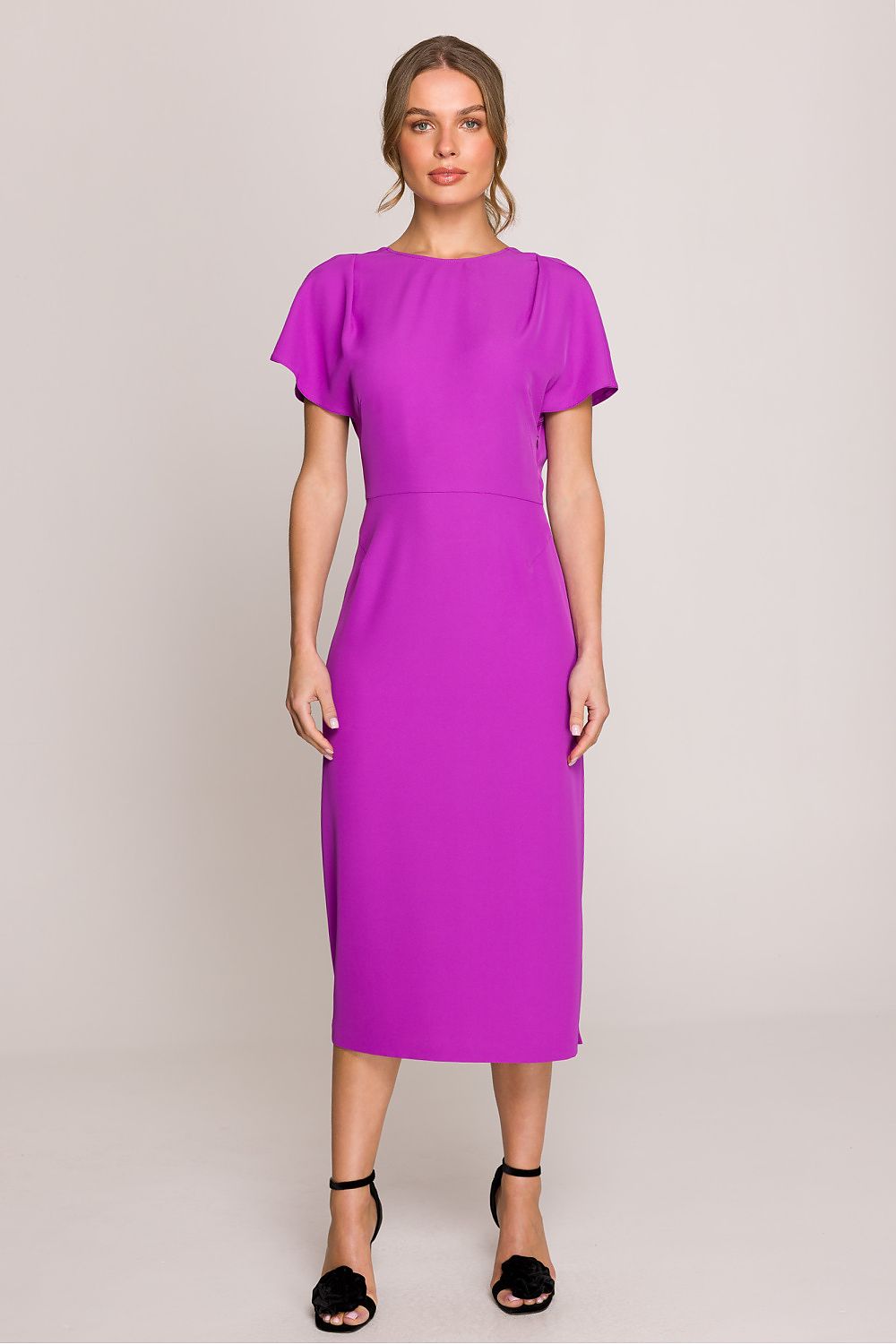 Dagkjole Stylove til dame fra MS StyleHaven, laget av polyester; Elastan-1, farge Oransje, størrelse s, med short ermer, perfekt til casual; dress