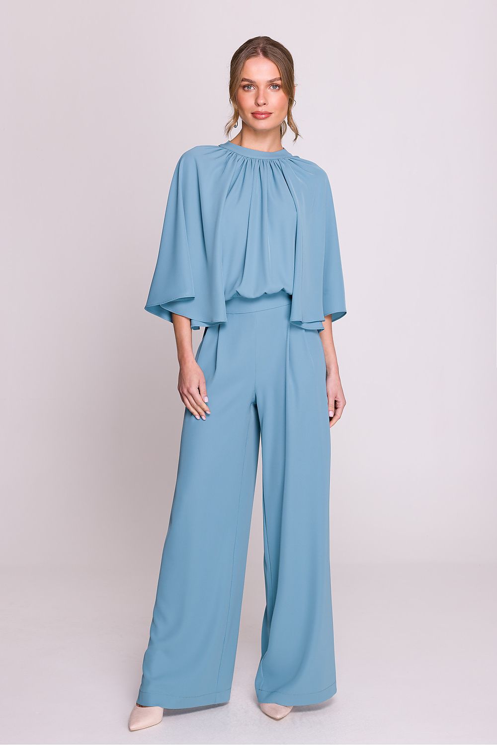 Dress Stylove til dame fra MS StyleHaven, laget av polyester; Elastan-1, farge Blå, størrelse s, med long; sleeveless; 3-4 ermer, perfekt til casual; dress