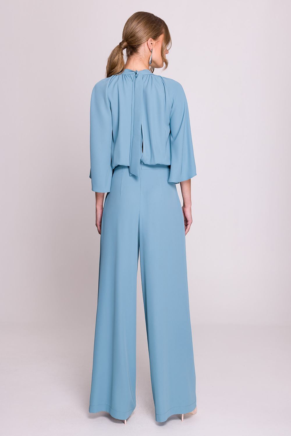 Dress Stylove til dame fra MS StyleHaven, laget av polyester; Elastan-1, farge Blå, størrelse M, med long; sleeveless; 3-4 ermer, perfekt til casual; dress