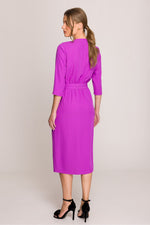 Dagkjole Stylove til dame fra MS StyleHaven, laget av polyester, farge Rosa, størrelse XXL, med lang ermer, perfekt til casual; dress